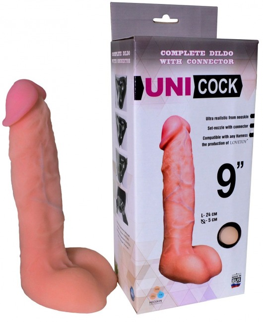 Фаллическая насадка Харнесс UNICOCK 9  - 24 см. - LOVETOY (А-Полимер) - купить с доставкой в Химках