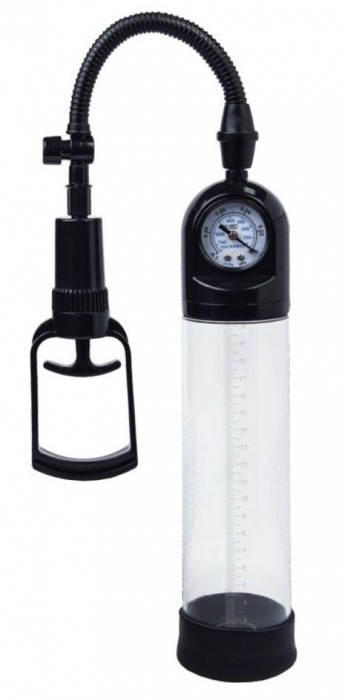 Чёрная вакуумная помпа A-toys с манометром и прозрачной колбой - A-toys - в Химках купить с доставкой