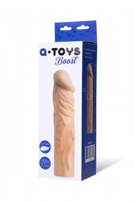 Насадка с ярко выраженной головкой и рельефным стволом - 19 см. - A-toys - в Химках купить с доставкой