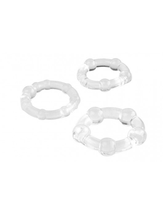 Набор из 3 прозрачных эрекционных колец с разным рельефом - A-toys - в Химках купить с доставкой
