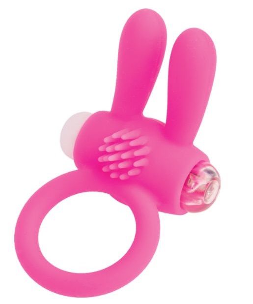 Розовое эрекционное виброкольцо A-toys с ушками - A-toys - в Химках купить с доставкой