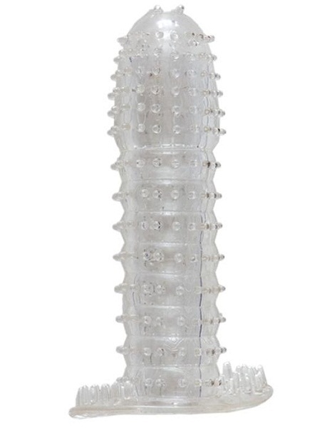 Гелевая прозрачная насадка c шипами - 12 см. - Toyfa Basic - в Химках купить с доставкой