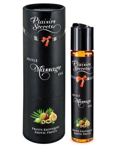 Массажное масло с ароматом экзотических фруктов Huile de Massage Gourmande Fruits Exotiques - 59 мл. - Plaisir Secret - купить с доставкой в Химках