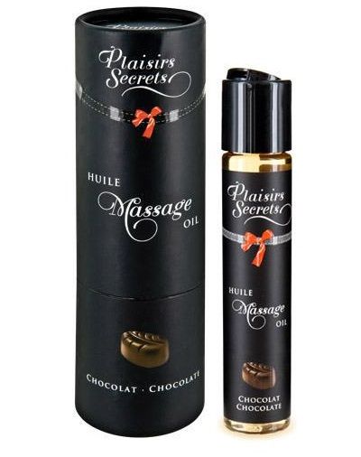 Массажное масло с ароматом шоколада Huile de Massage Gourmande Chocolat - 59 мл. - Plaisir Secret - купить с доставкой в Химках