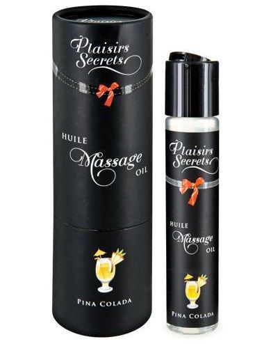 Массажное масло с ароматом пина колады Huile de Massage Gourmande Pina Colada - 59 мл. - Plaisir Secret - купить с доставкой в Химках