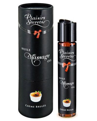 Массажное масло с ароматом крем брюле Huile de Massage Gourmande Creme Brulée - 59 мл. - Plaisir Secret - купить с доставкой в Химках