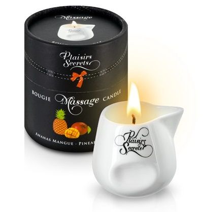 Массажная свеча с ароматом манго и ананаса Bougie de Massage Ananas Mangue - 80 мл. - Plaisir Secret - купить с доставкой в Химках