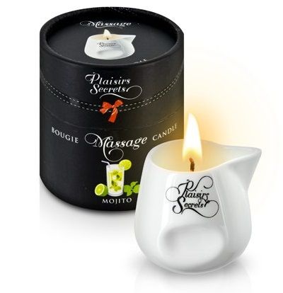 Массажная свеча с ароматом мохито Bougie de Massage Mojito - 80 мл. - Plaisir Secret - купить с доставкой в Химках