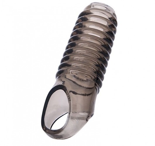 Дымчатая насадка с рёбрышками и подхватом мошонки ToyFa XLover - 12,5 см. - ToyFa - в Химках купить с доставкой