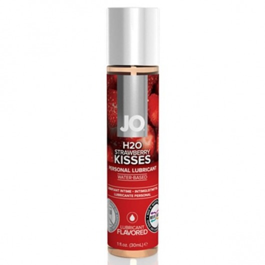 Смазка с ароматом клубники JO Flavored Strawberry Kiss - 30 мл. - System JO - купить с доставкой в Химках