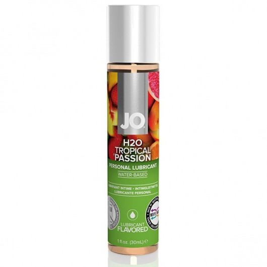 Смазка с ароматом тропических фруктов JO Flavored Tropical Passion - 30 мл. - System JO - купить с доставкой в Химках
