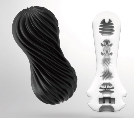 Мастурбатор FLEX Rocky Black с плотным рельефом - Tenga - в Химках купить с доставкой