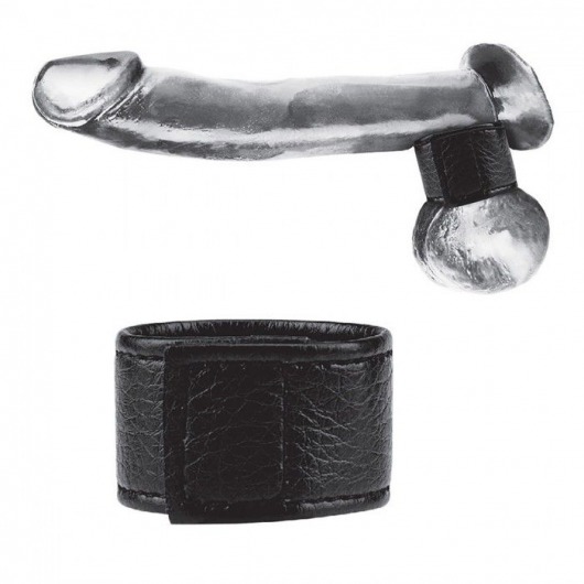 Чёрная утяжка на мошонку 1  Velcro Ball Stretcher - BlueLine - купить с доставкой в Химках