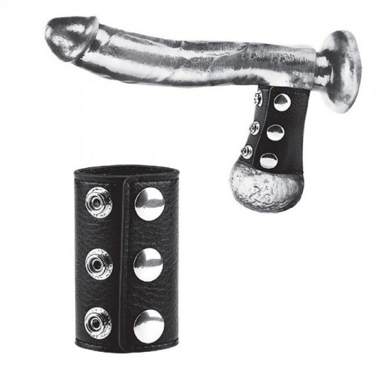 Чёрная утяжка на кнопках 100% PVC STRAP WITH METAL SNAP - BlueLine - купить с доставкой в Химках