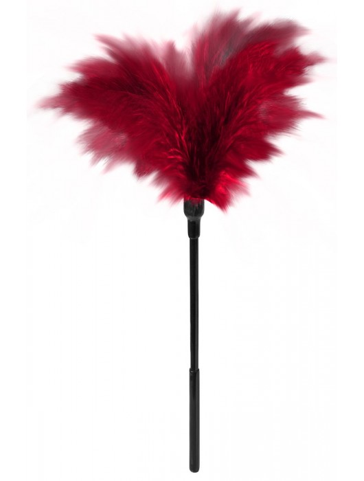 Пластиковая метелочка с красными пёрышками Small Feather Tickler - 32 см. - Blush Novelties - купить с доставкой в Химках