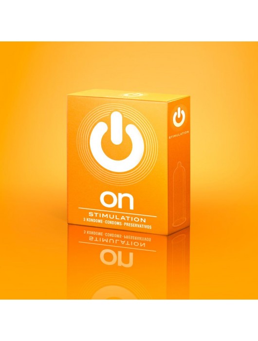 Презервативы ON) Stimulation с точками - 3 шт. - ON) - купить с доставкой в Химках