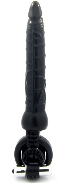 Черная вибронасадка с анальным стимулятором - ToyFa - в Химках купить с доставкой