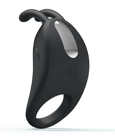 Чёрное эрекционное кольцо с вибрацией Rabbit Vibrator - Baile - в Химках купить с доставкой
