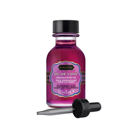 Масло для ласк с ароматом малины Oil of Love Raspberry Kiss - 22 мл. - Kama Sutra - купить с доставкой в Химках