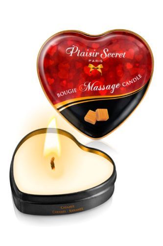Массажная свеча с ароматом карамели Bougie Massage Candle - 35 мл. - Plaisir Secret - купить с доставкой в Химках