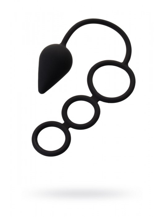 Тройное эрекционное кольцо с анальным хвостом Drop M-size - Erotist Adult Toys - в Химках купить с доставкой