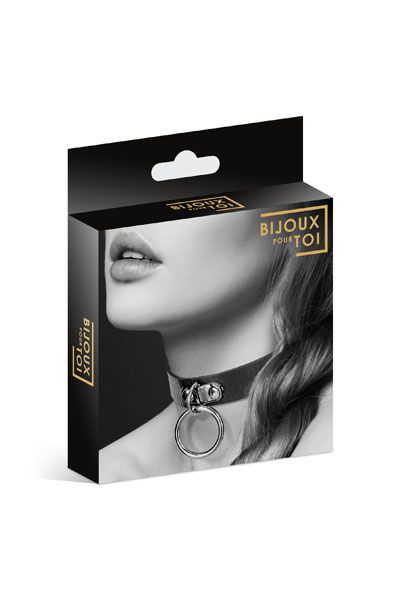 Узенький ошейник из полиуретана с кольцом - Bijoux Pour Toi - купить с доставкой в Химках