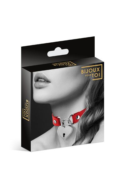 Красный чокер с замком в форме сердца - Bijoux Pour Toi - купить с доставкой в Химках