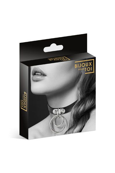 Черный чокер с двумя кольцами - Bijoux Pour Toi - купить с доставкой в Химках