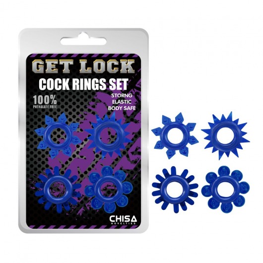 Набор из 4 синих колец Get Lock - Chisa - в Химках купить с доставкой