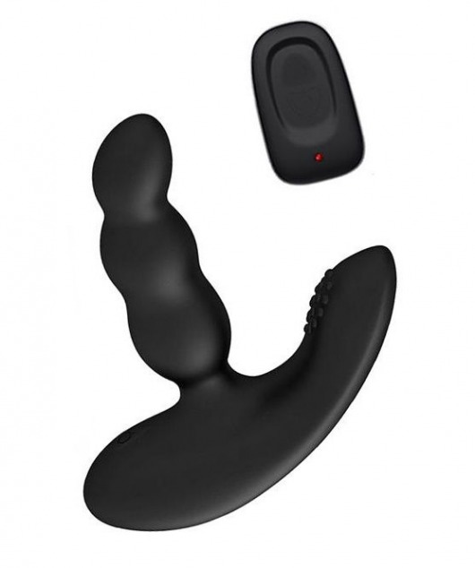 Черный силиконовый стимулятор простаты Levett Nitoc с пультом ДУ - Levett - в Химках купить с доставкой