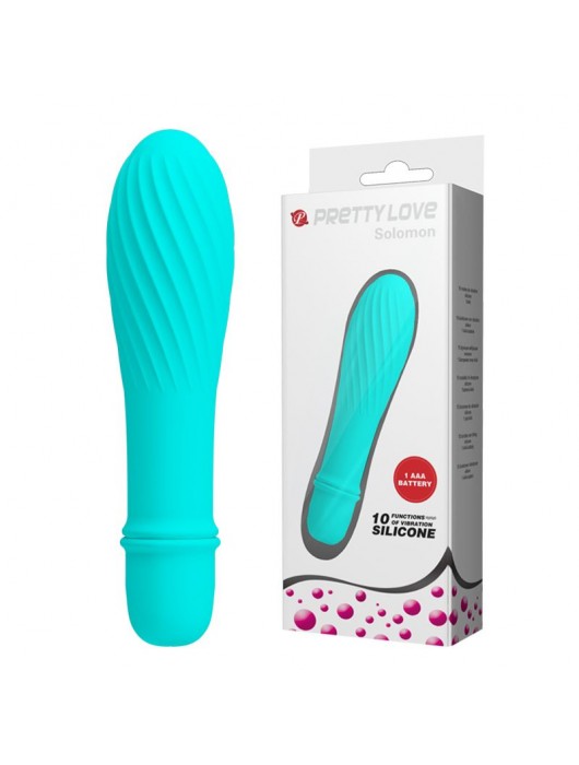 Мятный вибратор Solomon с бороздками - 12,3 см. - Baile