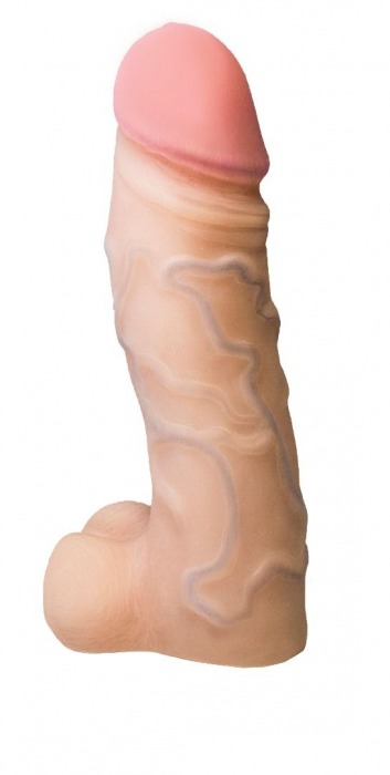 Реалистичная насадка с мошонкой REAL Standard - 15,5 см. - LOVETOY (А-Полимер) - купить с доставкой в Химках
