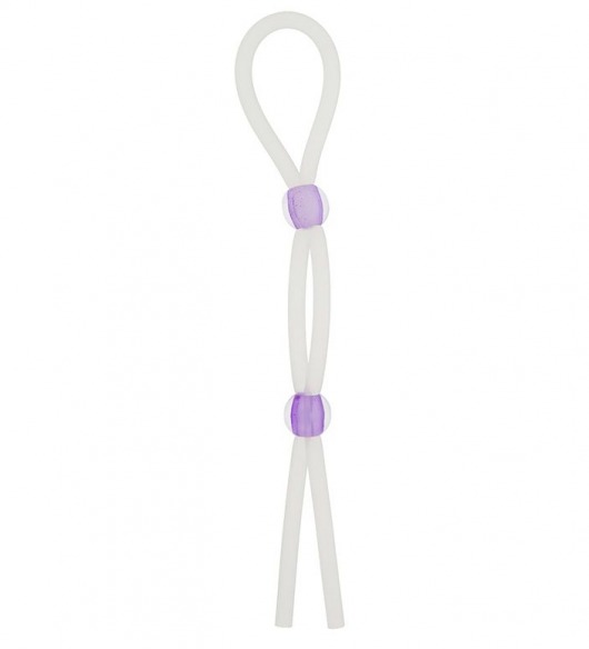 Прозрачное эрекционное кольцо-лассо SILICONE LASSO COCK RING DUAL BEADS - NMC - в Химках купить с доставкой