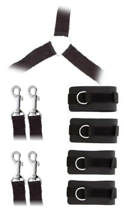 Комплект наручников и поножей LUXURIOUS BED RESTRAINT CUFF SET - Blush Novelties - купить с доставкой в Химках