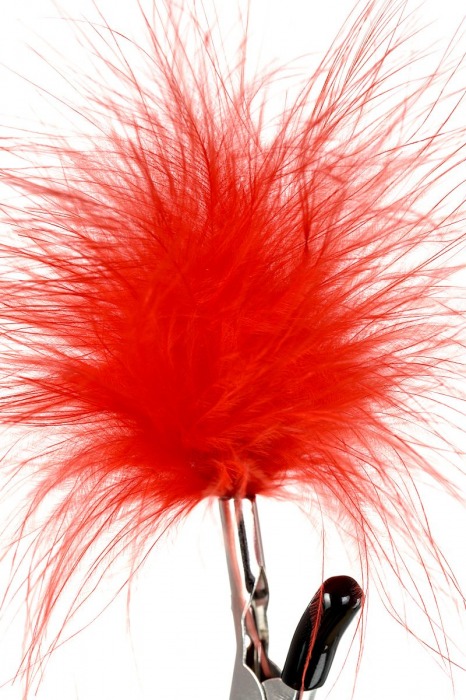 Зажимы для сосков с красным пухом Theatre - ToyFa - купить с доставкой в Химках