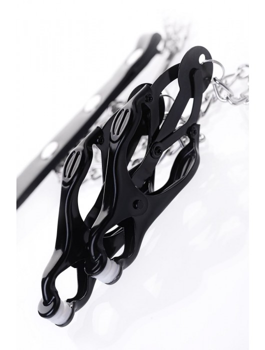 Черно-серебристые зажимы для сосков с кольцом для пениса TOYFA Metal - ToyFa - купить с доставкой в Химках