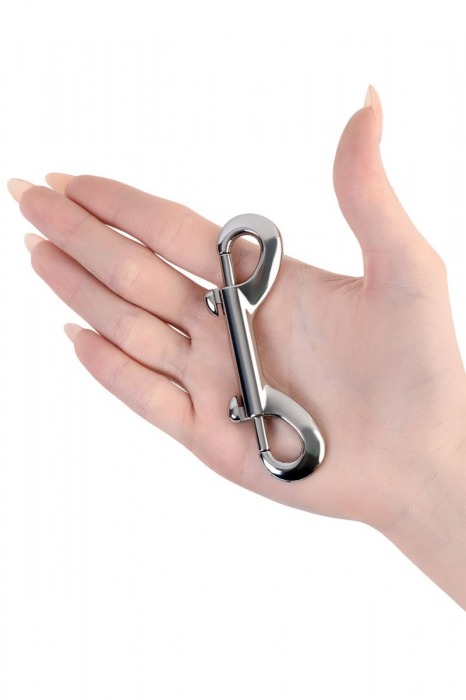 Серебристый двухсторонний карабин TOYFA Metal - ToyFa - купить с доставкой в Химках