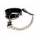 Черный ошейник с поводком из эко-кожи - БДСМ Арсенал - купить с доставкой в Химках