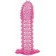 Гелевая розовая насадка с шипами - 12 см. - Toyfa Basic - в Химках купить с доставкой